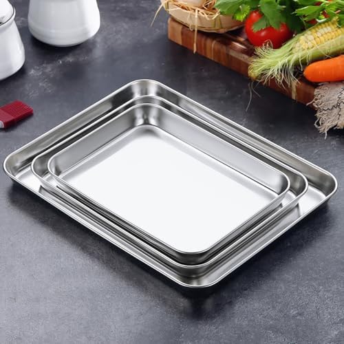 Toaster Oven Pans Set of 6 Baking Sheets Non-Stick Baking Tray