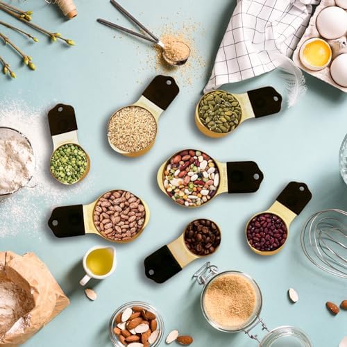 Magnetic Measuring Cups and Spoons Set of 15-304 Stainless Steel Gold