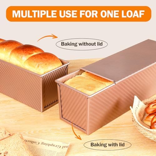Pullman Loaf Pan with Lid, 13x4, Nonstick Sandwich Bread Loaf Pan