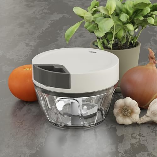 Glad Manual Pull Vegetable Chopper - Small Handheld Food Processor and Veggie Cutter with Pull String - Kitchen Cooking Tool for Meal Prep, 13.5oz (400mL)