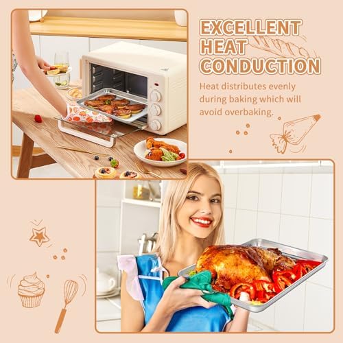 Stainless Steel Baking Sheet Pan Set of 2, Cookie Sheets