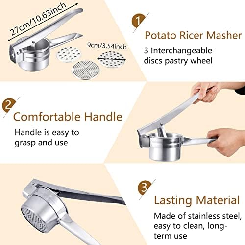 Tessco for you 6 Pcs Pasta Gnocchi Board Set, Wooden Potato Ricer