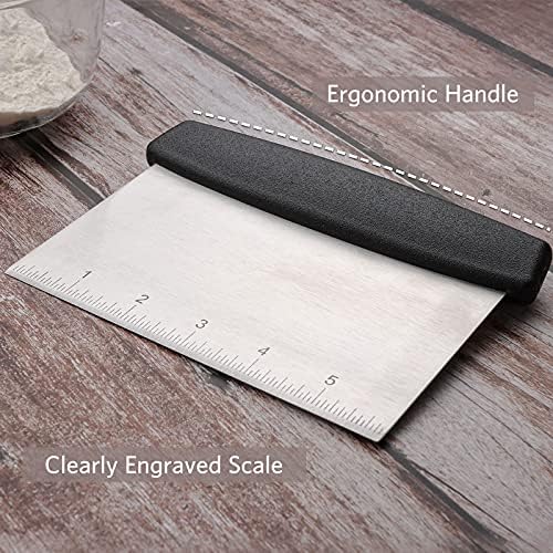 Pasta Scraper with Handle and Measuring Scale, Bench Scraper with