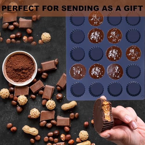 Peanut Butter Cup Molds, King-Size Chocolate Molds, Silicone Mold for