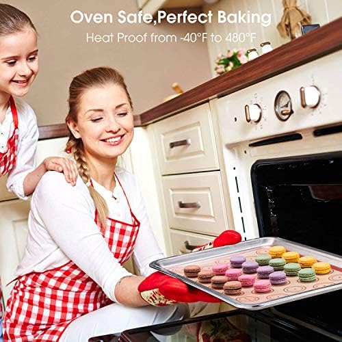 Macaron Silicone Baking Mats, No Stick and Easy Clean Reusable