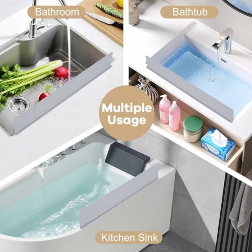 Silicone Sink Splash Guard 18" 23" 30" for Bathroom & Kitchen Sink