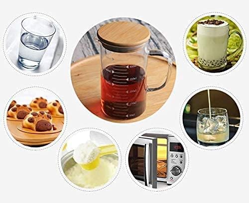 1L Glass Measuring Cups Jugs with Lid Large Measuring Pitcher Beaker