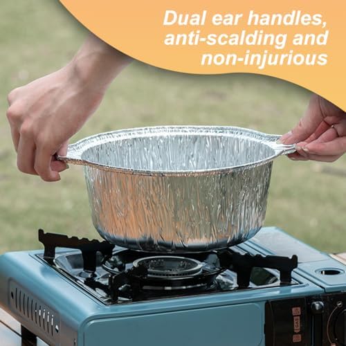 72 Oz Disposable Aluminum Pot, Disposable Pots With Lids Oven-Ready