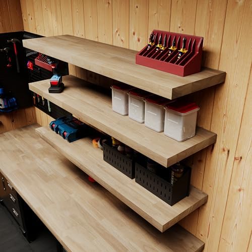 Howizz Wood Butcher Block Shelf 12" x 6ft x 1.5" Inches, Hevea