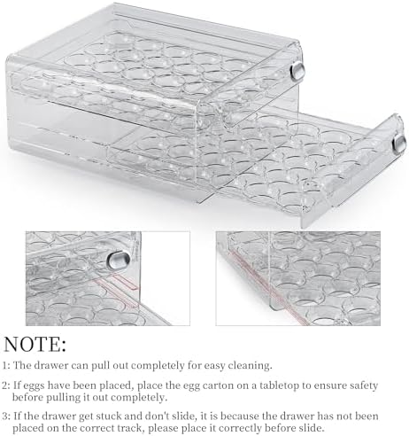 60-Egg Organizer for Refrigerator, Clear