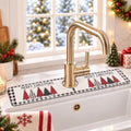Irenare Christmas Faucet Mat for Kitchen Sink, 23.6" x 3.9", Xmas Tree