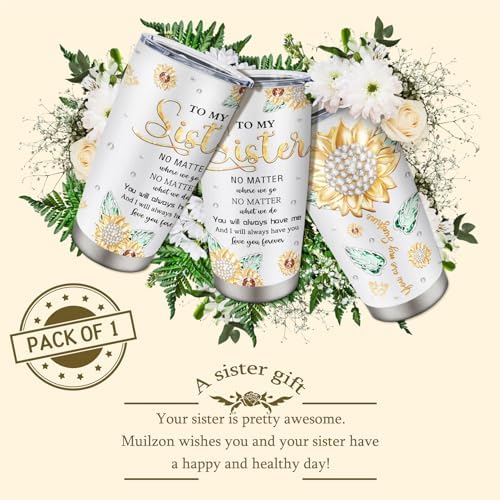 Muilzon Best Big/Little Sister Gifts from Sisters Tumblers 20oz
