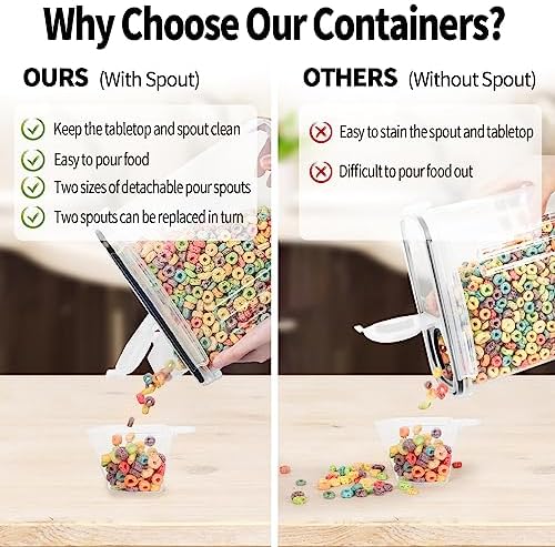 Skroam 4PCS Cereal Containers Storage [4L/135.2 oz], Airtight Food