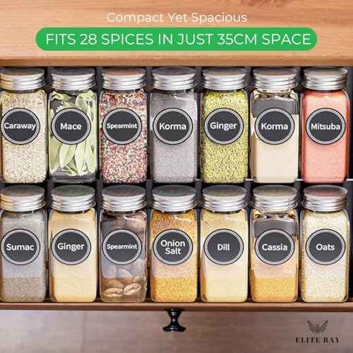 ELITE BAY-Spice Jar Rack Organizer– 4-Tier Organizer 28 Bottles,180