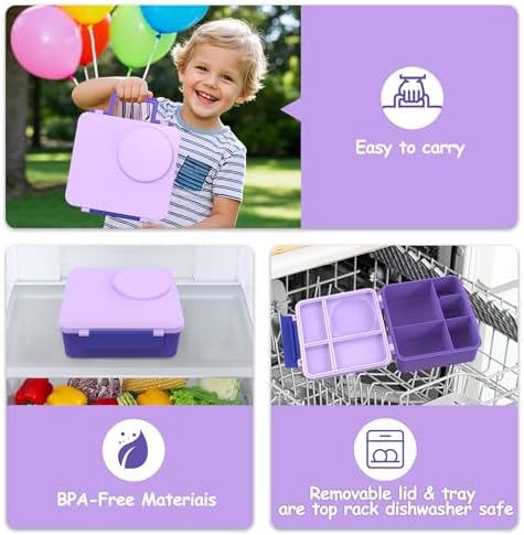 Bento Lunch Box Set for Kids with 8oz Soup Thermo, Leak-Proof Lunch