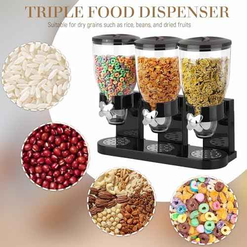 Cereal Containers Storage,3 Pack 2L Large Cereal Dispenser with Rotary Knob