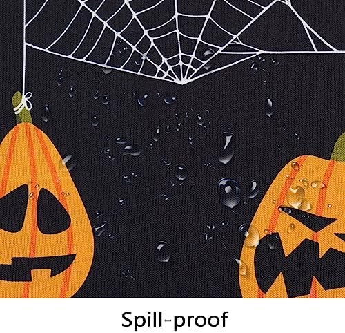 Bnejvif Halloween Tablecloth 60×84 Inch Rectangular,Spiderweb Pumpkin