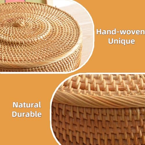 Covzoe Large Rattan Tortilla Warmer with Lid and Cotton Cloth