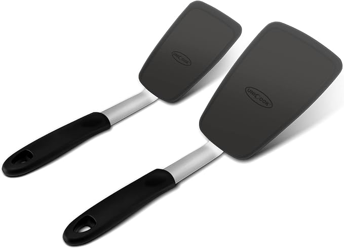 Unicook 2 Pack Flexible Silicone Spatula, 600F Heat Resistant, Crepes and More by UNICOOK