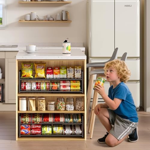2-Pack Extra-Long Stackable Can Organizer for Pantry Shelf Storage