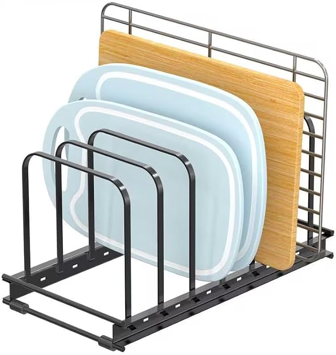 Cutting Board Organizer Rack, 7 Slots Metal Rack Cookie Baking Sheet, Pot Pan by HOME