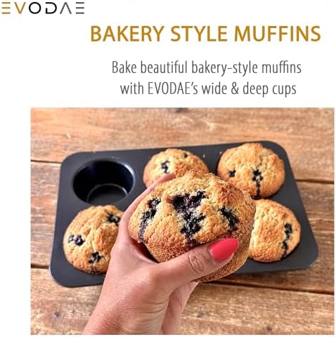 Jumbo Muffin Pan, 2 Pack – Extra-Large Wide & Deep Cups, 12-Cup (2x6)