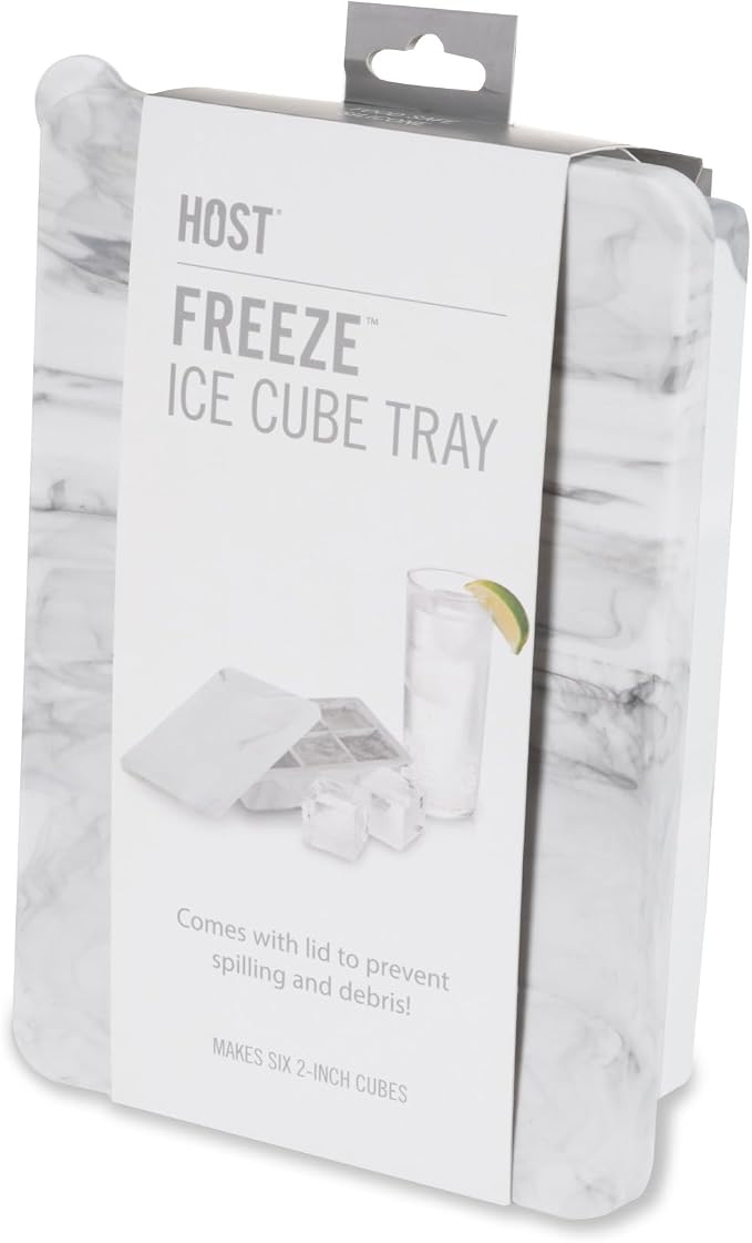 Host Ice Cube Tray with Lid, Makes 6 Large 2" Cubes, Durable Silicone Trays - Image 9