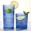 Loivttvv Glassware Drinking Glasses Set of 8, 14 oz Highball Glasses &