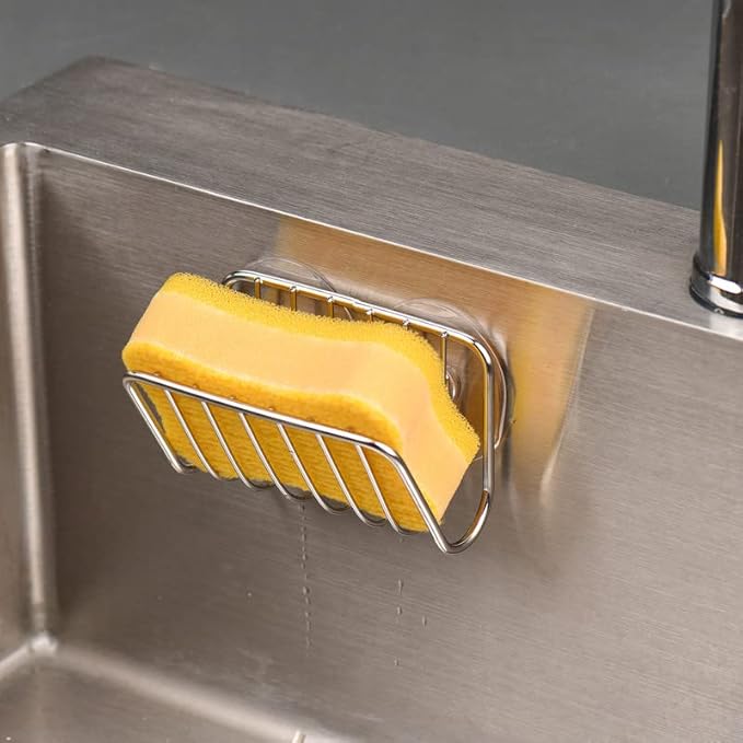 Toplife Sponge Holder for Kitchen Sink, Stainless Steel Suction Cup Sponge Caddy - Image 4