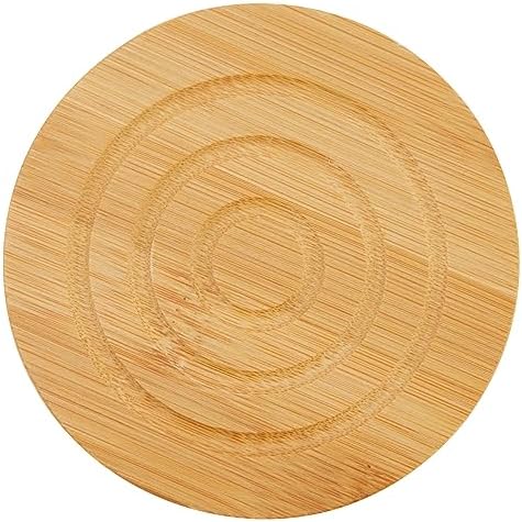 Juvale Coasters Set of 6-4.3-Inch Round Light Brown Bamboo Wood with
