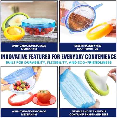 2-in-1 Produce Saver Containers, 4 Containers + 6 Lids