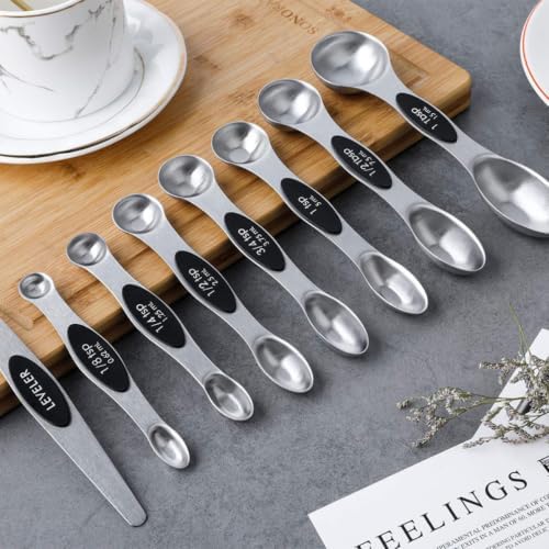 Measuring Spoon Set Magnetic Stainless Steel Double End