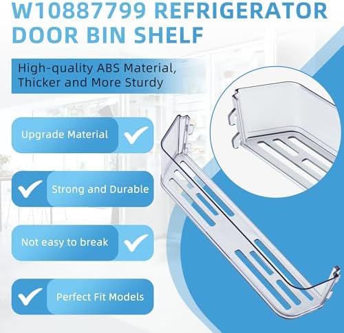 Fetechmate W10887799 W10795606 Refrigerator Door Shelf Bin Compatible
