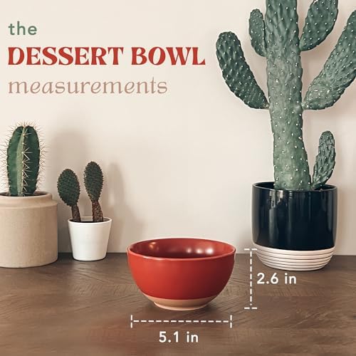Mora Ceramic Artisan Matte Small Dessert Bowls - 16oz, Set of 6