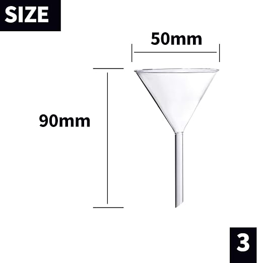 Glass Funnel Set, 50mm & 40mm Diameter - Image 4