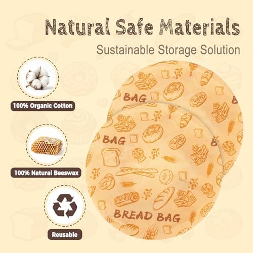 2 Pack Beeswax Bowl Covers, 8.8 Inch