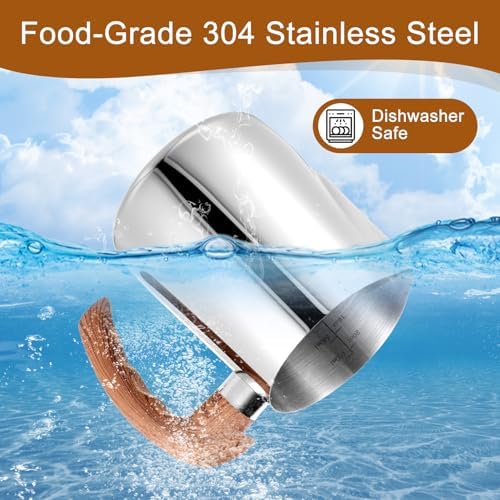 2 Pcs Stainless Steel Milk Frothing Pitcher - 20oz (600ml), Espresso