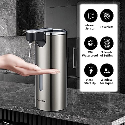 Automatic Stainless Steel Liquid Soap Dispenser, 12oz/340ml
