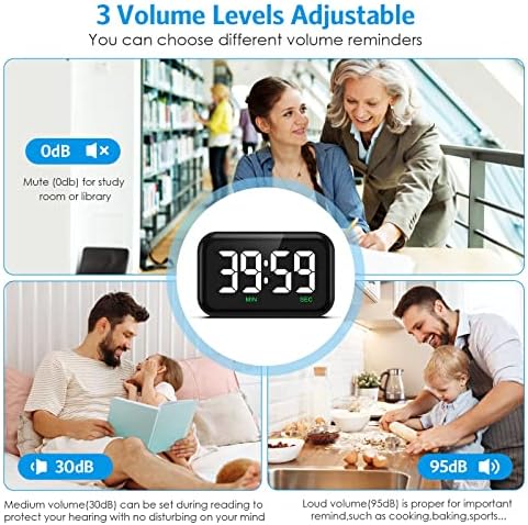 Digital Kitchen Timer, Large LED Display