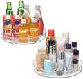 URALFA 2 Pack Lazy Susan Turntable, 10.5 Inch Spinning Cabinet Organizer
