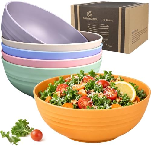 Greentainer Unbreakable Large Salad Bowls, 76 oz Plastic Serving Bowl