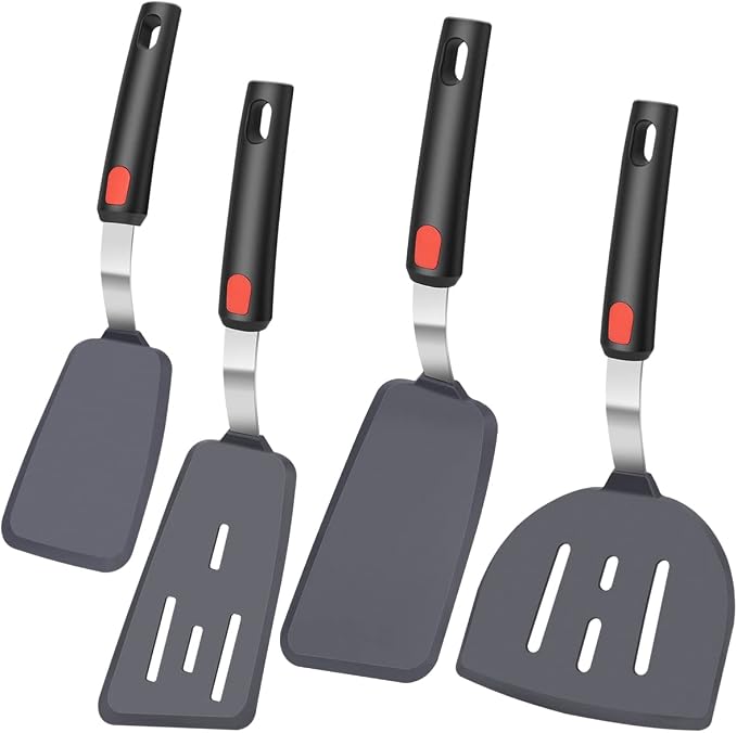 KLAQQED 4Pcs Spatula Silicone Heat Resistant Flexible Rubber Silicone Spatulas by KLAQQEDBrand