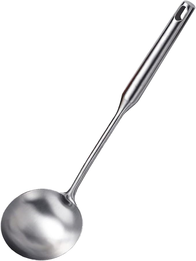 Soup Ladle, Metal 316 Stainless Steel Kitchen Ladles Spoon, Large Cooking Ladel by EJOEXQU