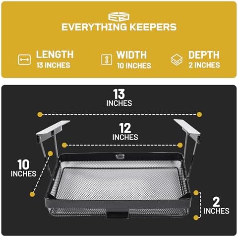 KEEPERS Under Desk Slide-Out Storage Drawer, 13x10x2.5In