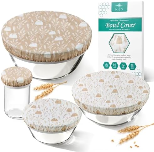 Reusable Beeswax Bowl Covers, 4 Pack, 4/6/8/10 Inch