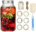 64oz Mason Jars Wide Mouth 1-Pack with 304 Stainless Steel Airtight