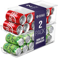 ClearSpace Soda Can Organizer Dispenser for Refrigerator, 12 Can, 2 Pack