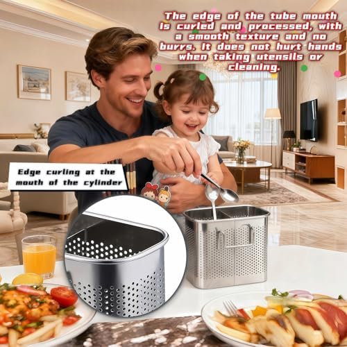 304 Stainless Steel Utensil Drainer, 2-Tier Silverware Drying Rack