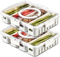 2Pack Divided Snackle Box with Lids Stackable Food Serving Tray for