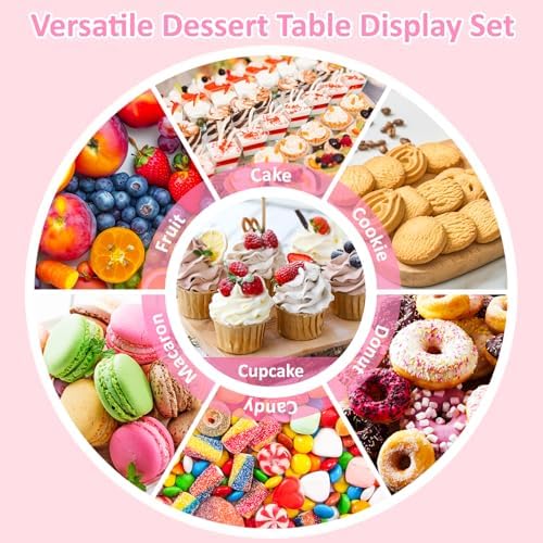 VISCOO 36 Pack Cupcake Stand, Dessert Table Display Set,Tiered Tray